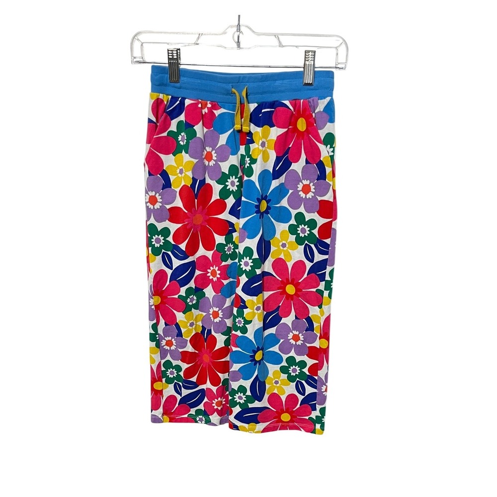 Boden Floral Pajama Pants Kids 11Y Multicolor Retro Flower‎ Print Crop Lounge